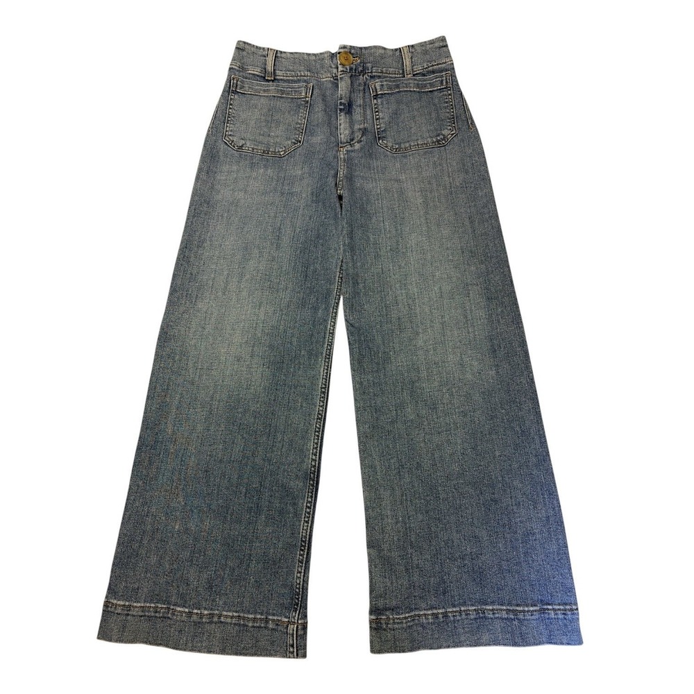 MAEVE Jeans The Colette High-Rise Wide-Leg Cropped Lagenlook *29Wx26L* - Picture 2 of 11